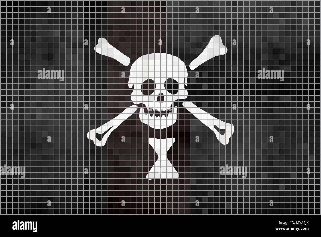 Drapeau pirate - Illustration, Emanuel Wynn pirate fond texturé, mosaïque mosaïque Grunge Flag Buccaneer, Abstract grunge vector mosaïque Illustration de Vecteur