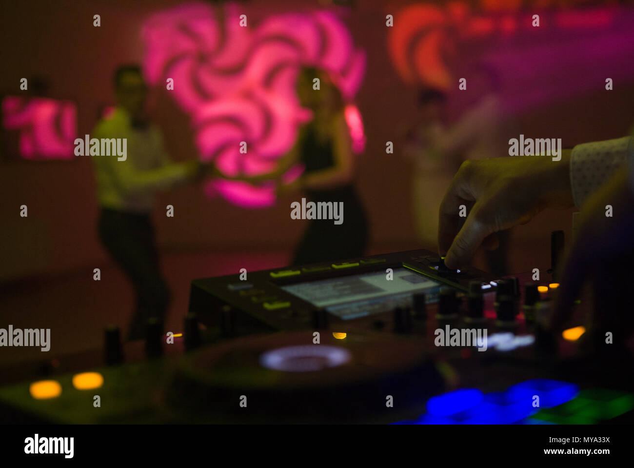 Mix Dj la piste. Dance Party - dj mixes musique. Banque D'Images