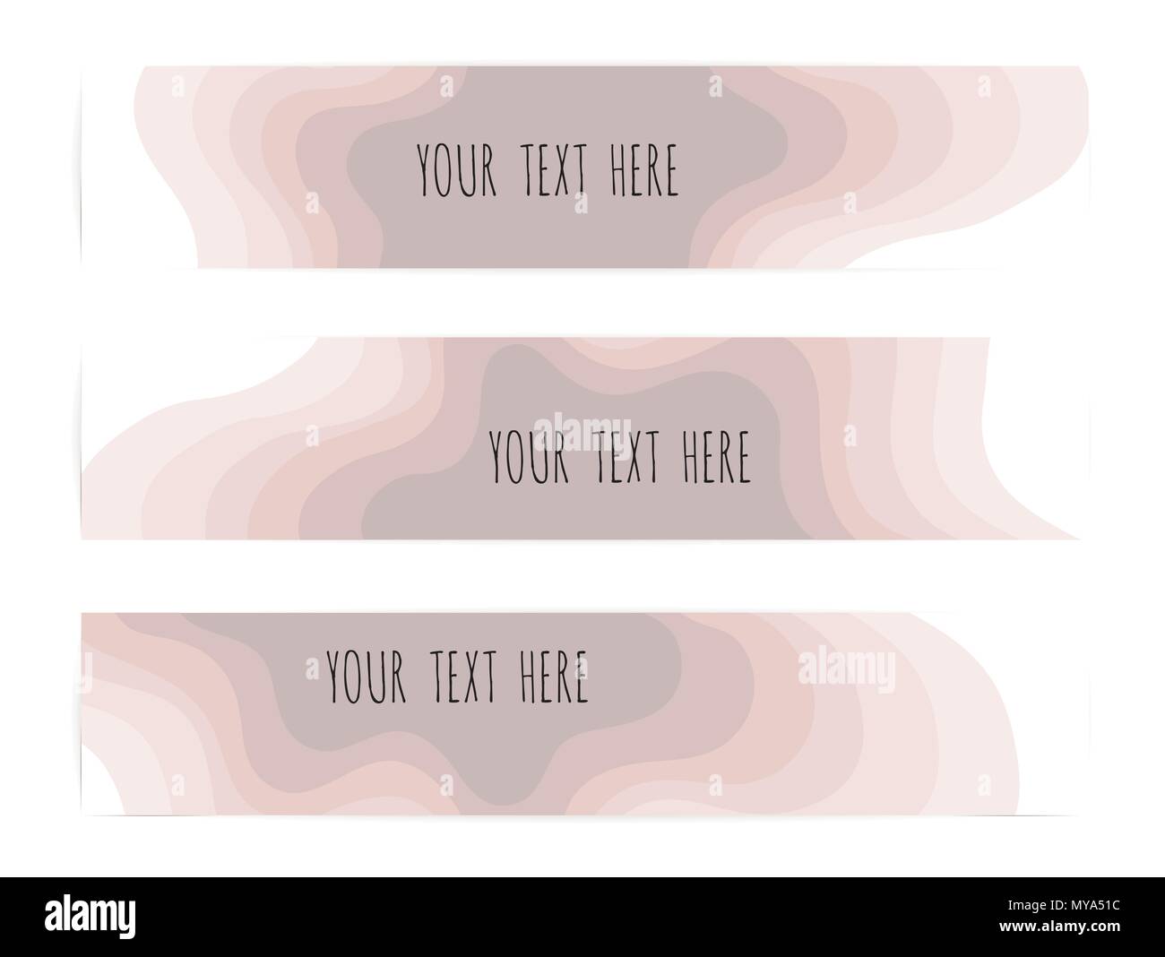 Les bannières horizontales avec 3D abstrait arrière-plan, pinc formes papier Illustration de Vecteur