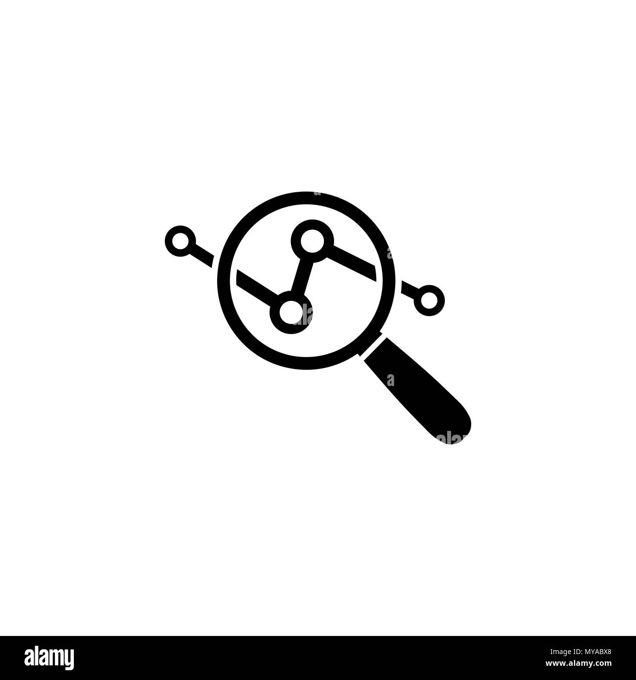 Dans l'icône Analyse télévision style. Symbole de l'analyse des données Illustration de Vecteur