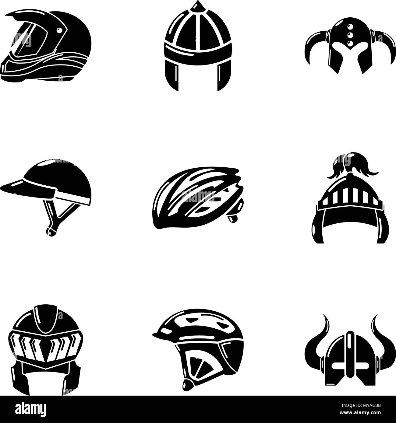 Icons set coiffure, style simple. Illustration de Vecteur