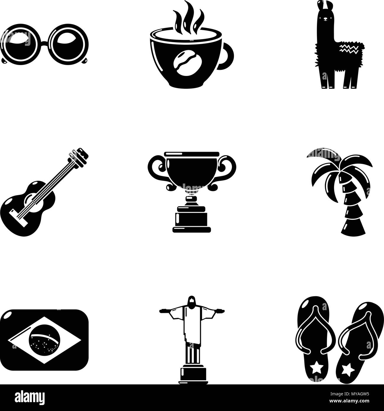 Reste vif, le style simple icons set Illustration de Vecteur