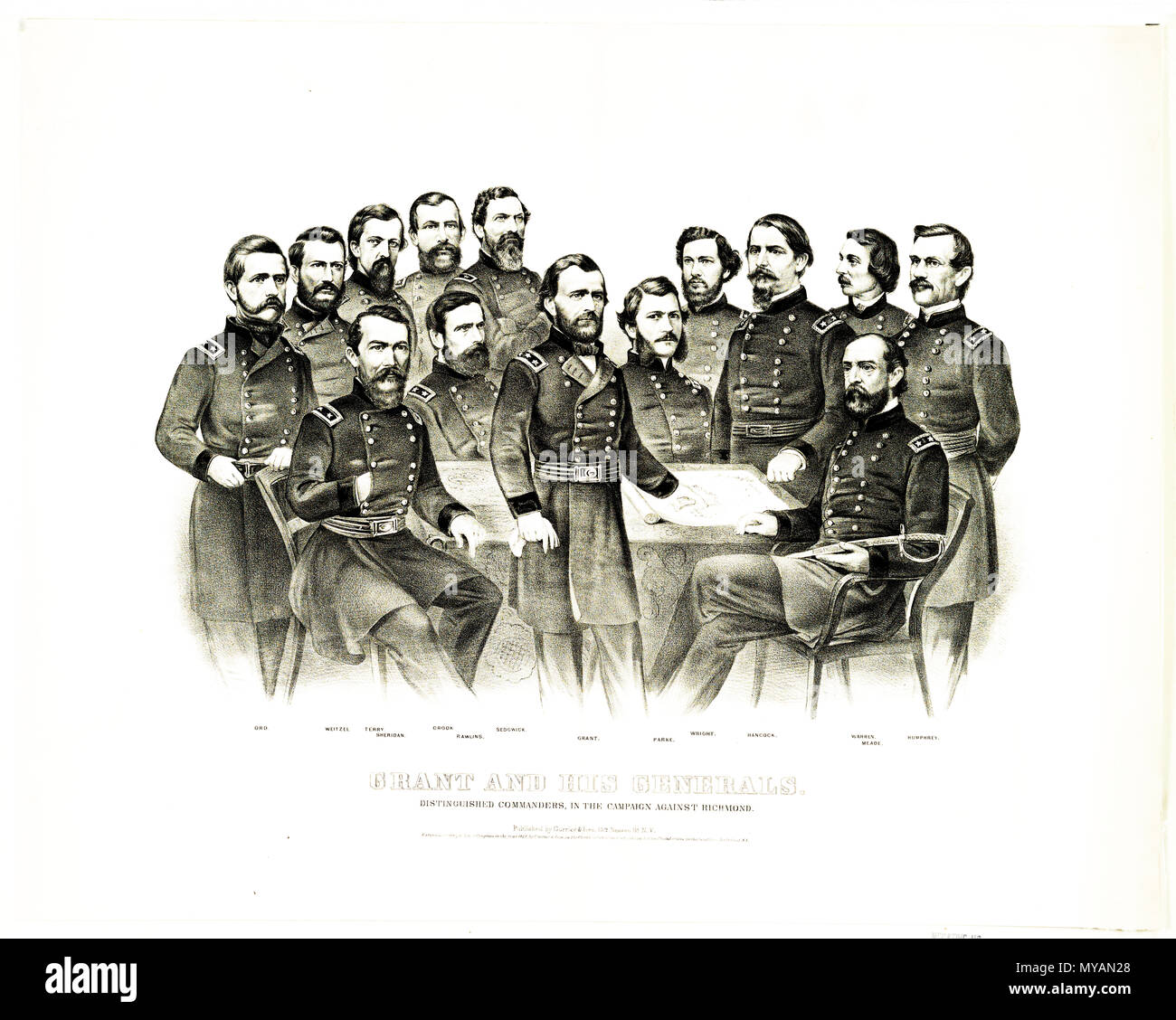 Grant et ses généraux commandants distingué, dans la campagne contre Richmond c 1865 Banque D'Images