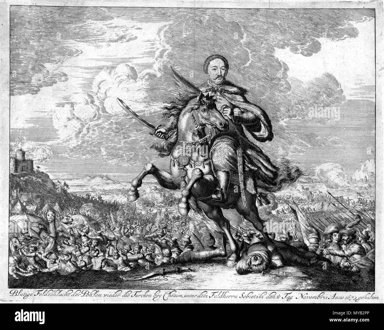 . En 1673 la bataille de Khotin . avant 1712. Jan Luyken (1649-1712) 66 Bataille de Khotin en 1673 Banque D'Images