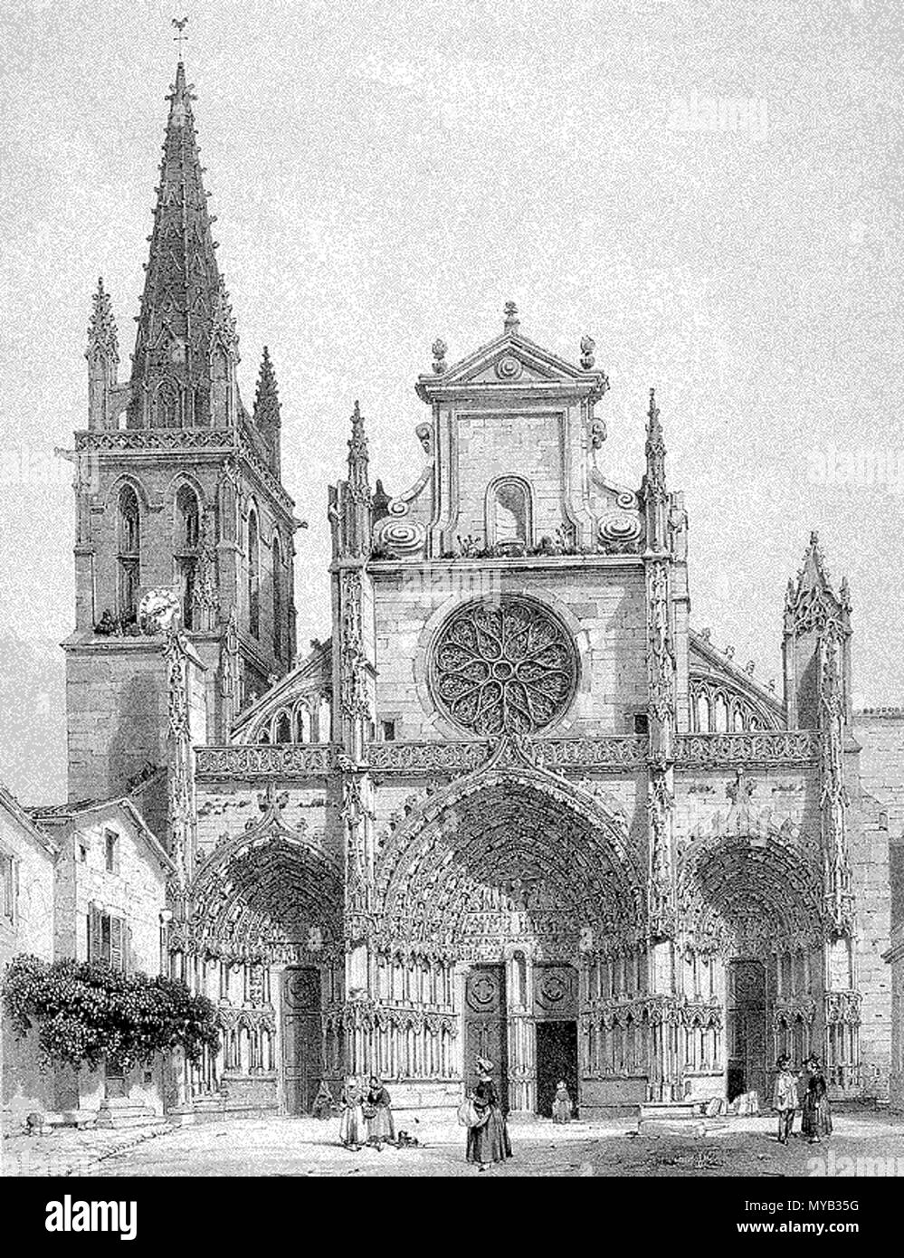 67 Bazas-cathédrale-1844 Banque D'Images