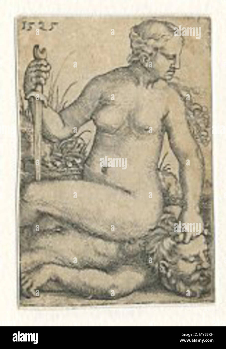 . English : Barthel Beham, Judith et la tête de Holopherne, gravure au burin, 1525 . 2 octobre 2013, 14:34:12. Musées de la Ville de Strasbourg 69 Beham Judith et Holopherne Banque D'Images