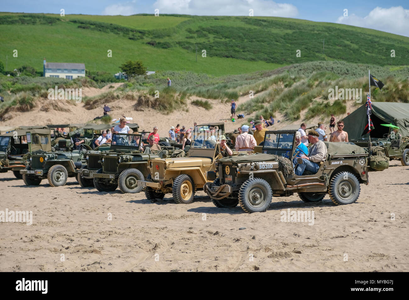 Saunton, Devon, UK - 2 juin 2018 : Les amis de l'hôte du Centre de formation d'assaut le 75e anniversaire de l'agression US Centre de formation à Saunton, UK Banque D'Images