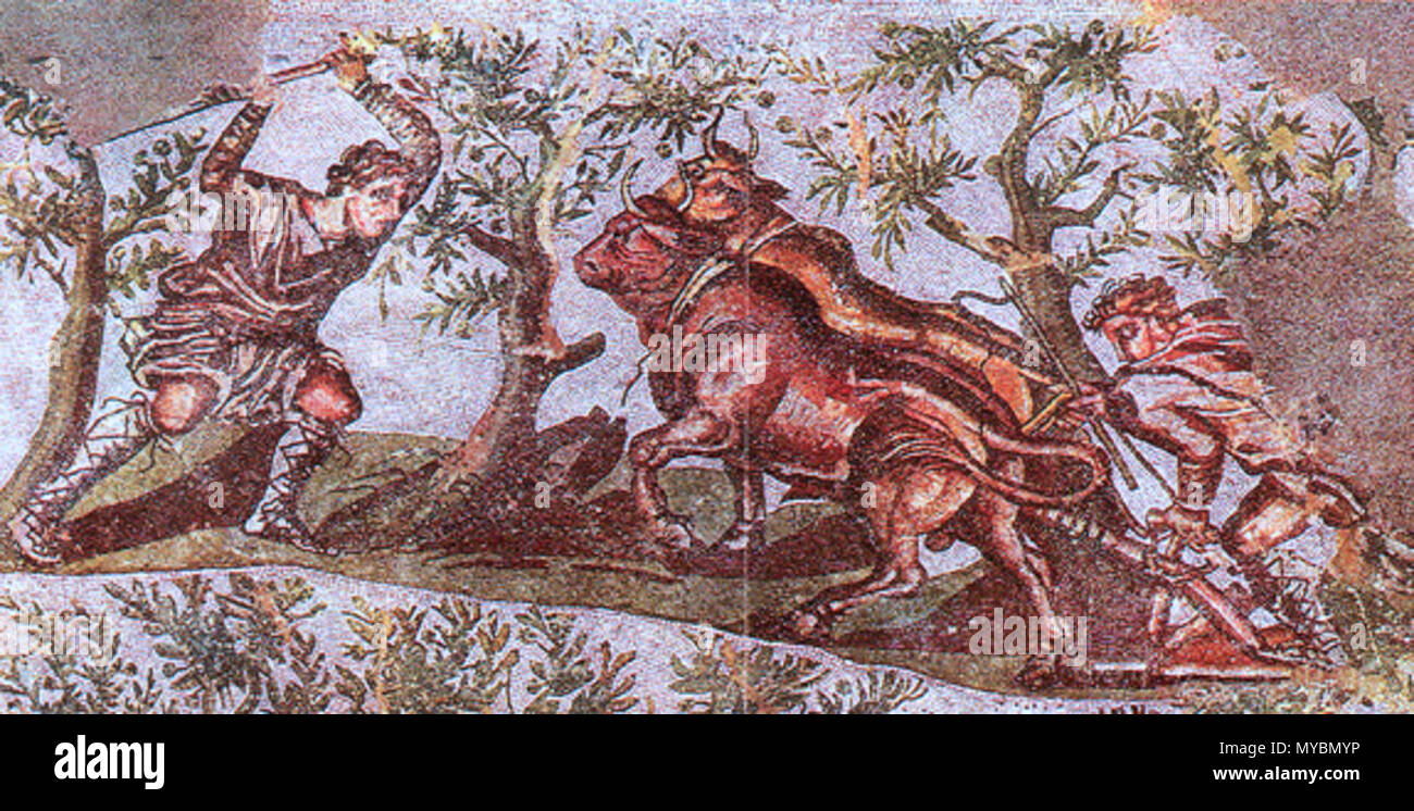 . Anglais : Détail d'un premier ou deuxième siècle de notre ère. À partir de la mosaïque romaine en Algérie Cherchel. Premier ou deuxième siècle C.E.. 108 inconnu-Cherchel-supérieure-mosaïque s'inscrire Banque D'Images