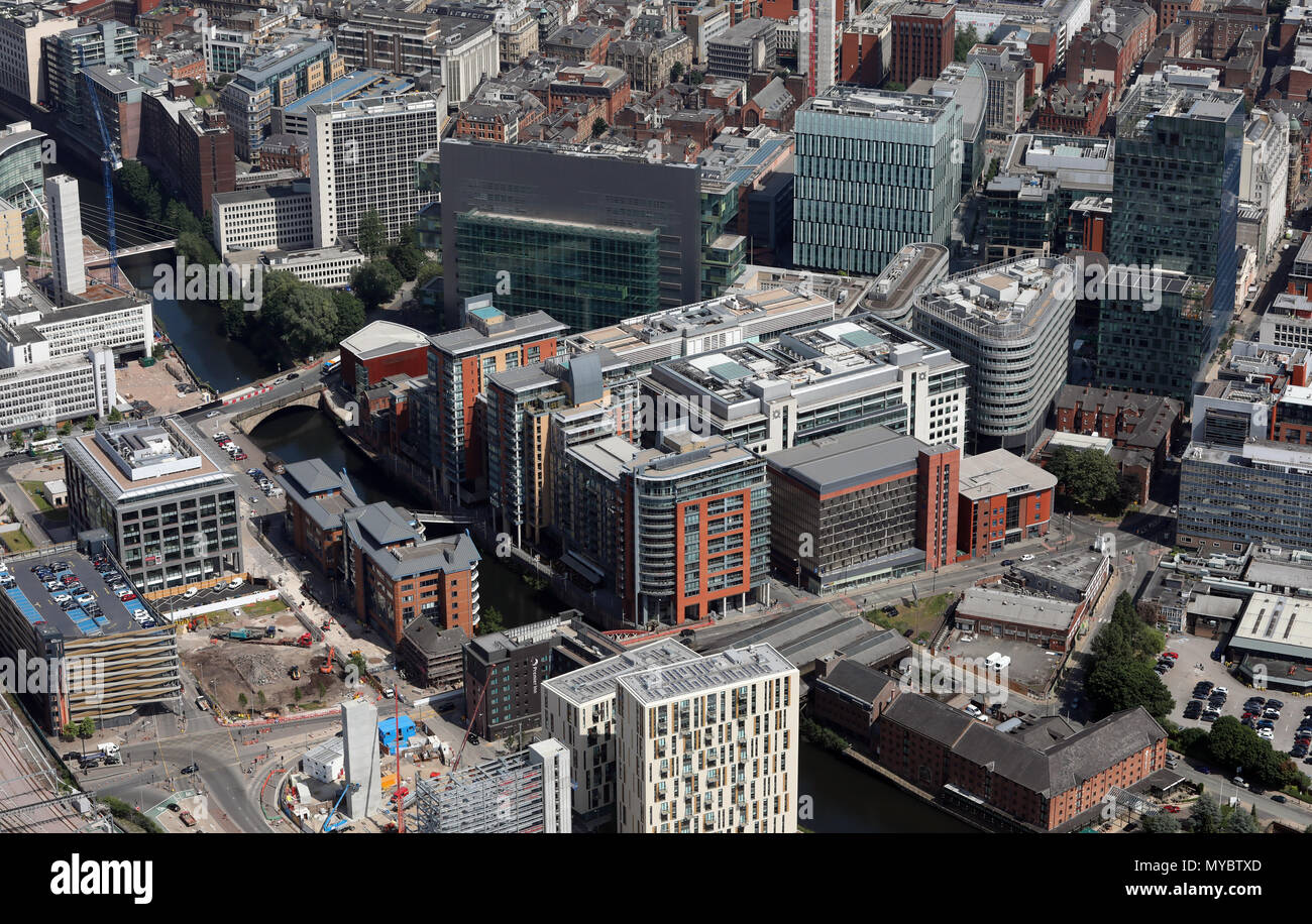 Vue aérienne de Manchester, Juin 2018 Banque D'Images