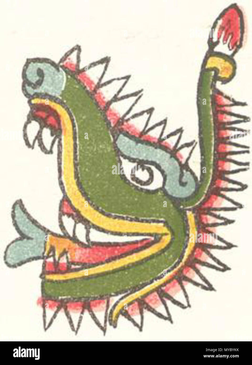 . L'Aztec jour signe cipactli (crocodile). 16e siècle. Cipactli inconnu 113 Banque D'Images