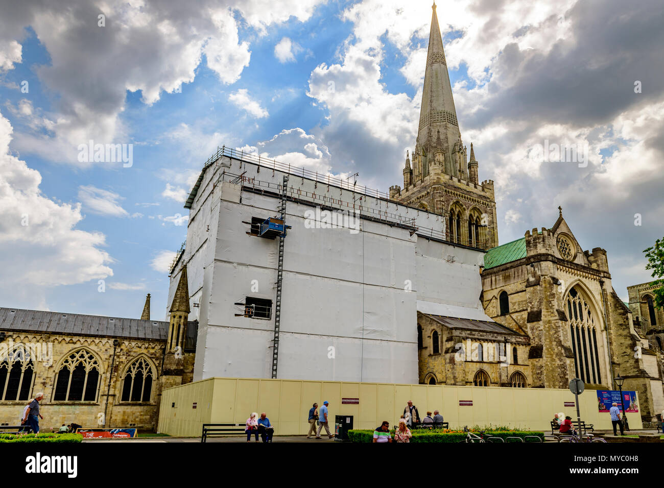 La cathédrale de Chichester en rénovation Banque D'Images
