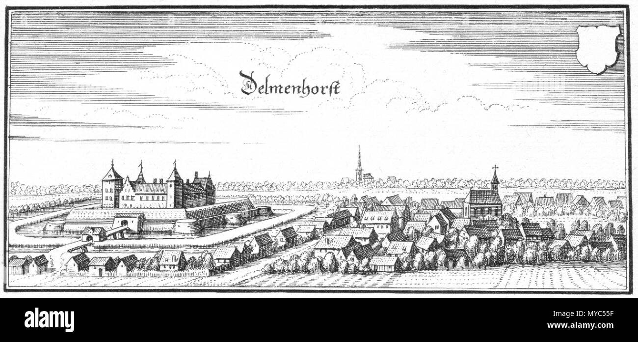 135 Delmenhorst-Kupferstich-Merian Banque D'Images