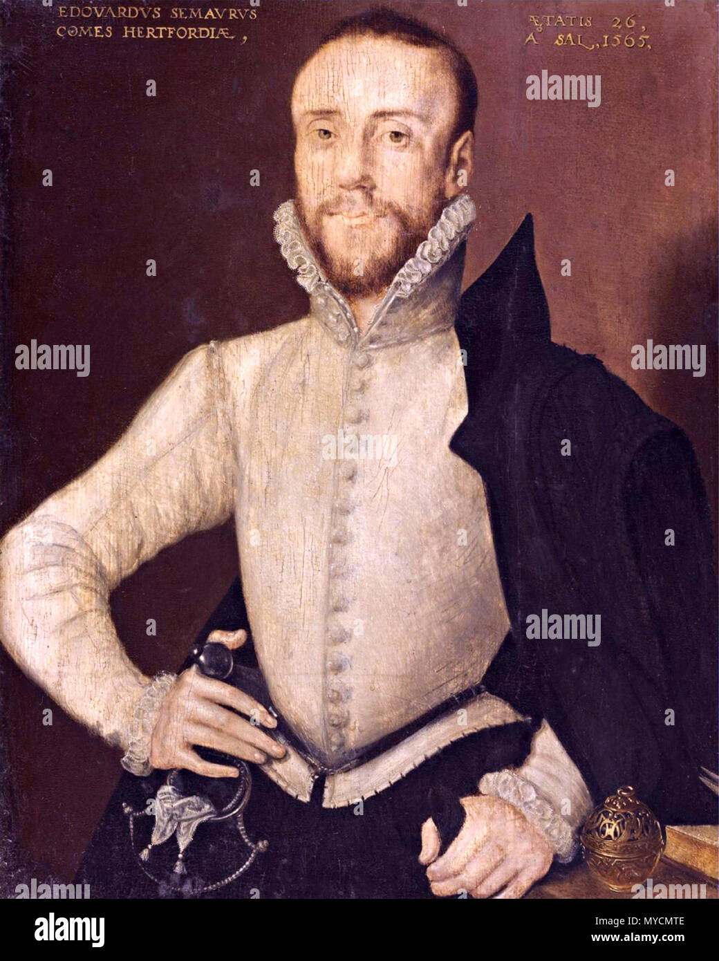 Edward Seymour, comte d'Hertford Edward Seymour (1539 - 1621), peinture de Hans Eworth Banque D'Images