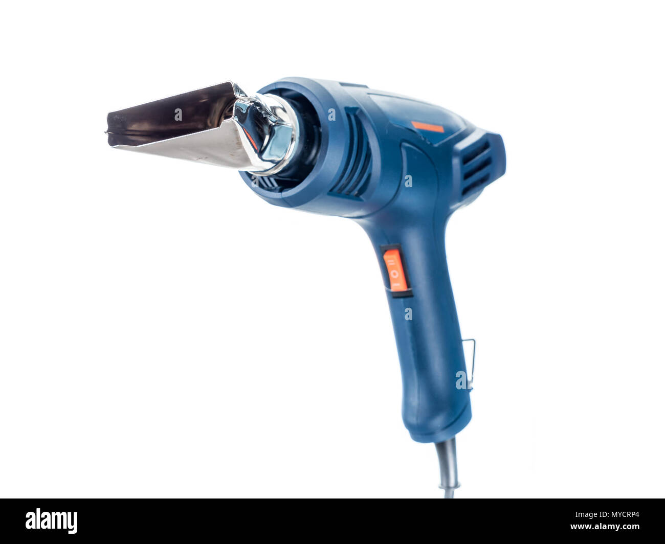 La chaleur électrique portable gun shot on white Banque D'Images