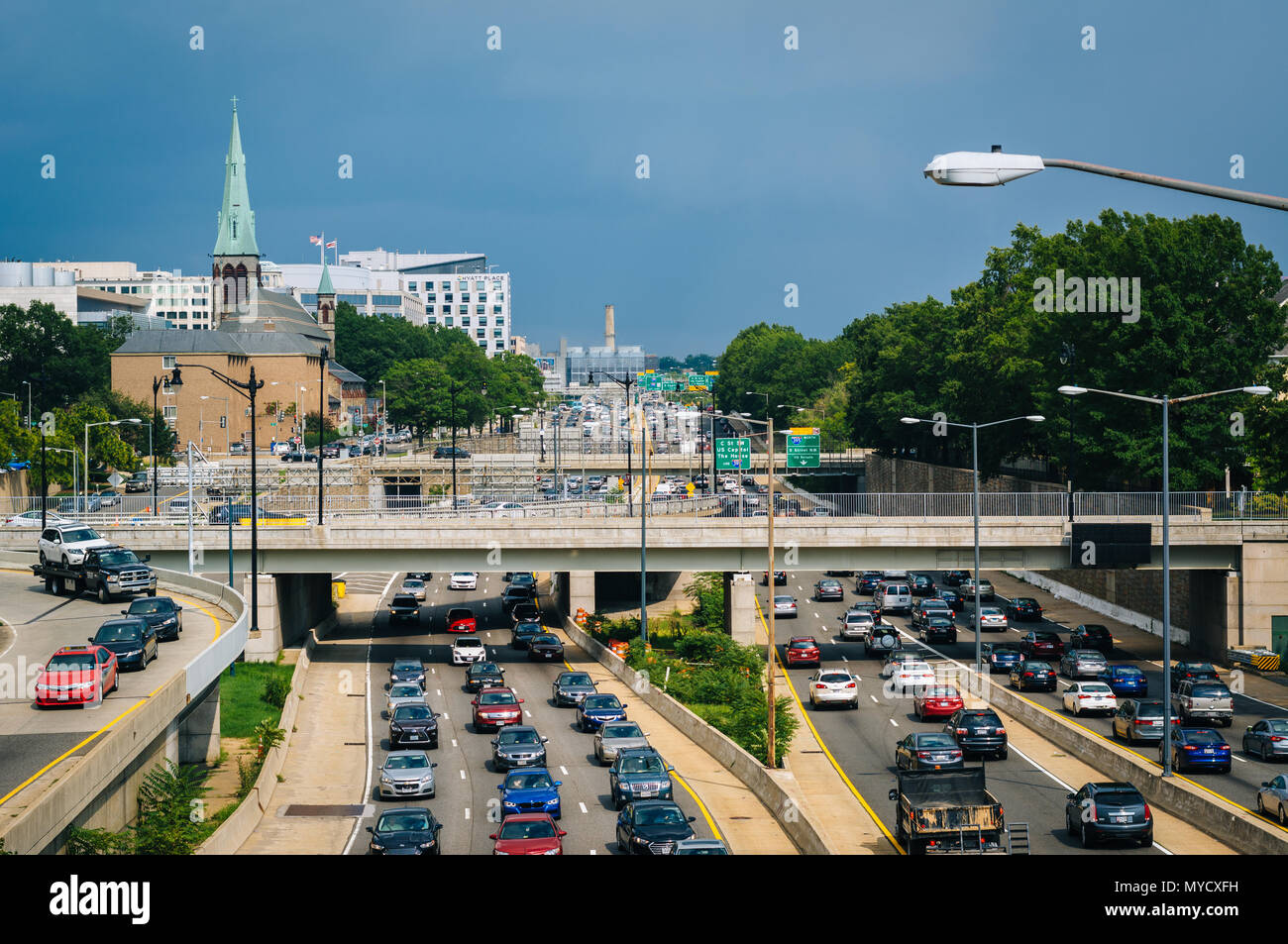 Vue de l'I-395, à Washington, DC Banque D'Images