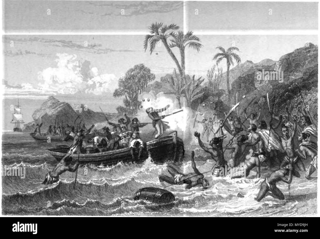 . Anglais : Décès de Paul Antoine Fleuriot de Langle Il s'agit d'une image d'un endroit ou d'un bâtiment qui est inscrit sur le Registre National des Endroits Historiques aux États-Unis d'Amérique. Son numéro de référence est 72001444 . Rouargue frères 134 Mort de Langle Banque D'Images