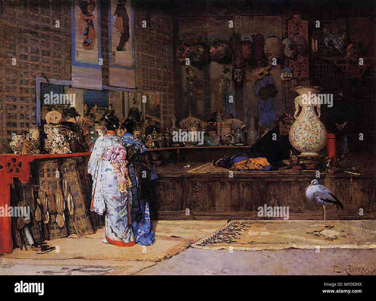 . Au marché japonais . 1870. Edouard Edouard Castres Castres 153 - au marché japonais Banque D'Images