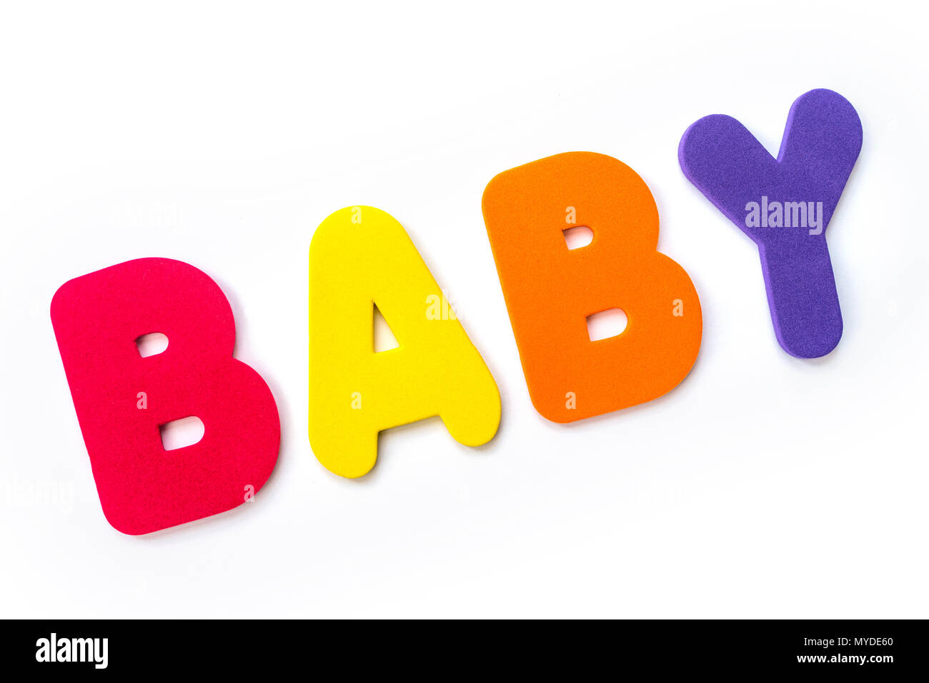 Le Mot Bebe Enonces Avec Lettres De Couleur Photo Stock Alamy