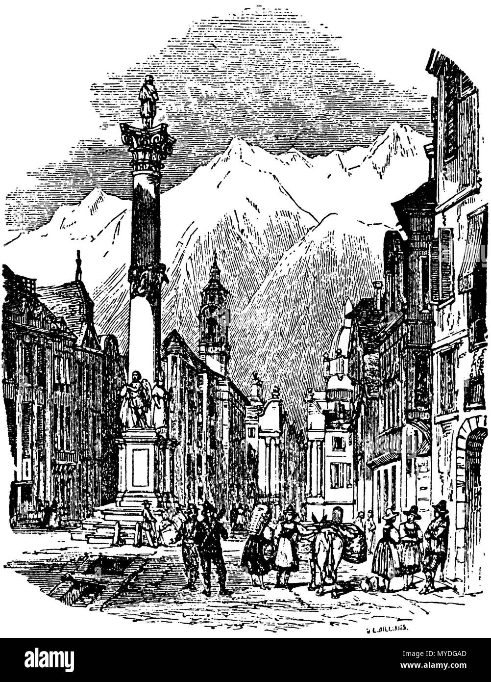 164 Gravure d'Innsprück Banque D'Images
