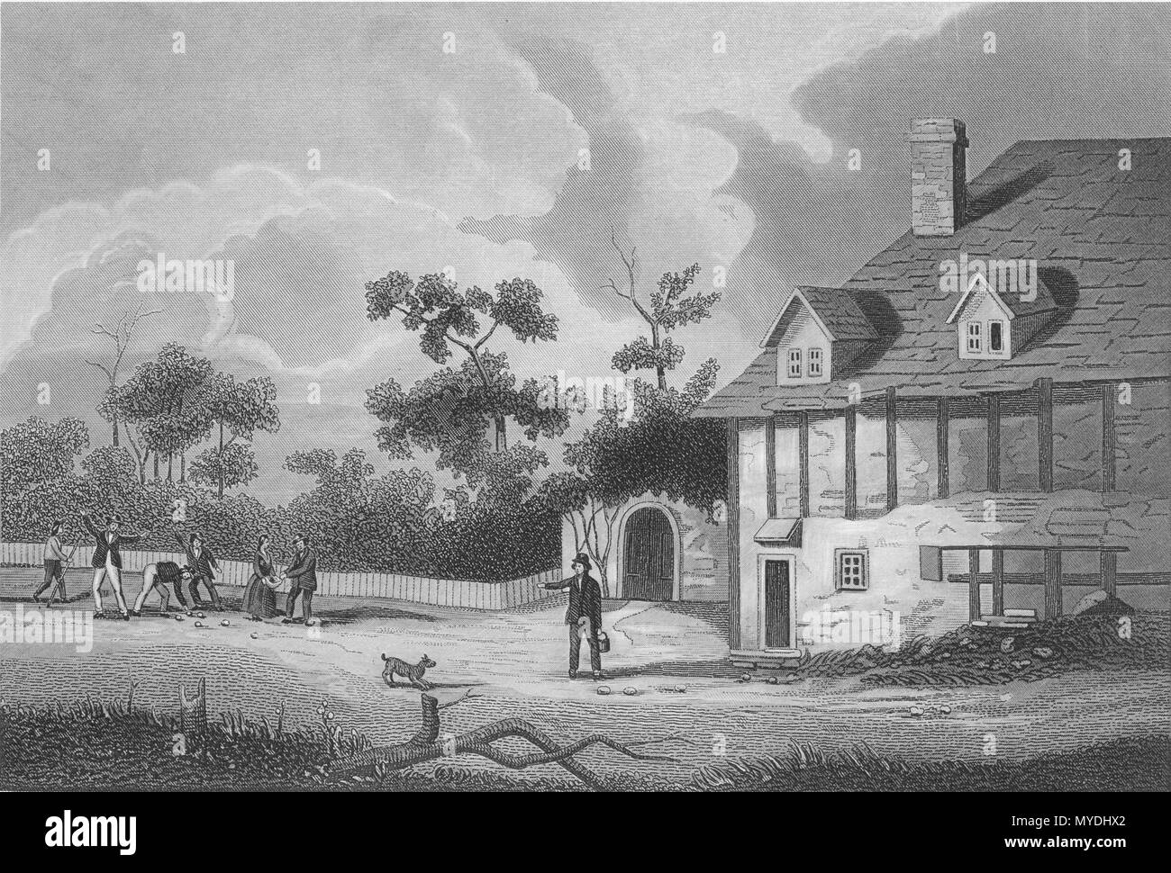 . Anglais : Un artiste's rendition sur John Bunyan's House (c'est l'auteur qui a écrit The Pilgrim's Progress) . 1874. A.B. Walter 172 vue exacte de Bunyan's House by A.B. Walter - qualité moyenne Banque D'Images