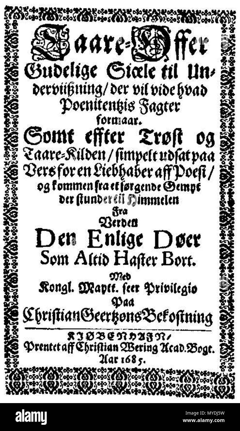 145 Engelbretsdatters Taare-Offer 1685 Dorothe Banque D'Images 145 Engelbretsdatters Taare-Offer 1685 Dorothe Banque D'Images