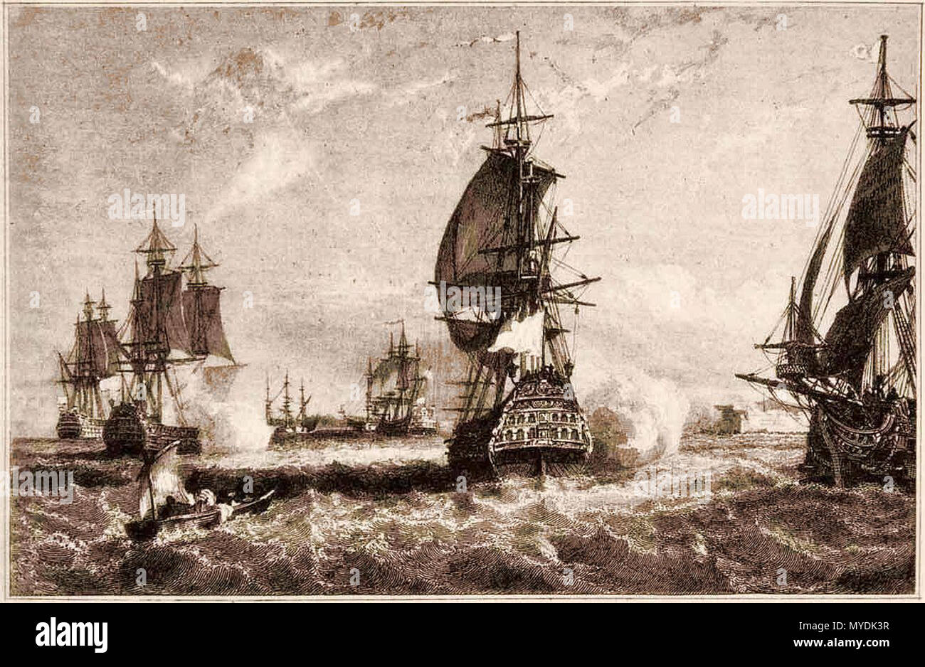 . Anglais : forces Duguay-Trouin la rade de Rio de Janeiro 1711 / 1887 lithographie originale monochrome de la bataille de Rio de Janeiro en septembre de 1711 au cours de la guerre de Succession d'Espagne. Navire corsaire français, René Duguay-Trouin conduit d'un escadron de navires contre une flotte de défenseurs portugais. Quatre navires portugais ont été coulés et la ville de Rio de Janeiro a dû payer une rançon pour sauver ses défenses d'être détruits. 1887. 148 Inconnu Duguay-Trouin bataille navale de Rio de Janeiro 1711 Banque D'Images