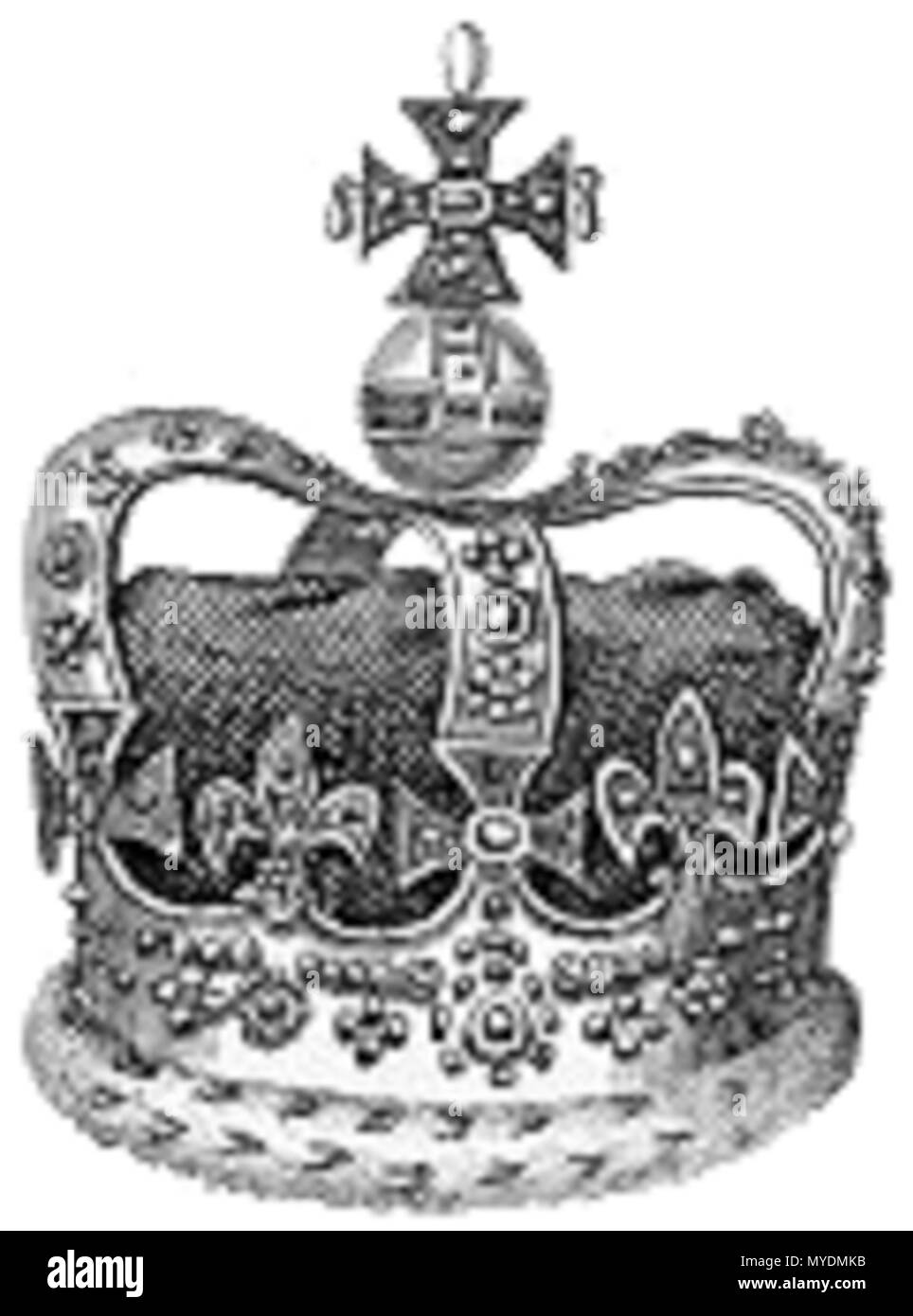 . Anglais : St Edward's Crown Deutsch : de:Edwardskrone . 30 août 2008, 15:18 (UTC). travail dérivé : Saibo (Δ) EnglishCoronationRegalia.jpg : l'ancien président du couronnement de l'Angleterre et parure &c., Richard Thomson. Londres, 1820 155 Édouard avec PD Banque D'Images