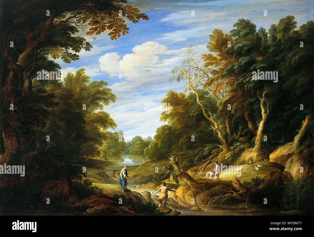 . Néerlandais : Boslandschap rencontré figuren. Peut-être vers 1630 568 Paysage avec figures par Alexander Keirincx et Cornelis van Poelenburgh 79 Mauritshuis Banque D'Images