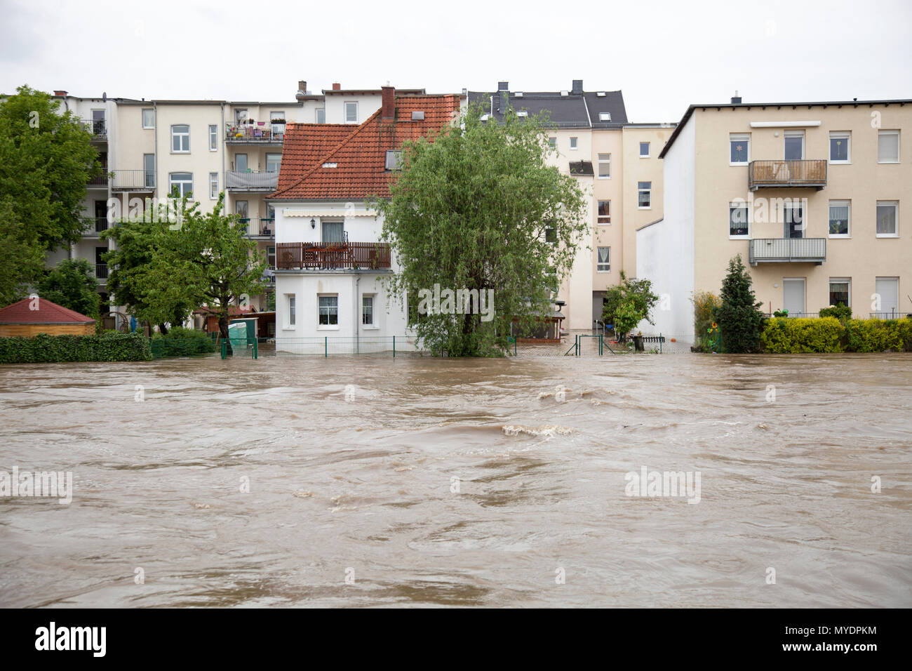 Les inondations, Gera, Allemagne, 3 juin 2016. Banque D'Images