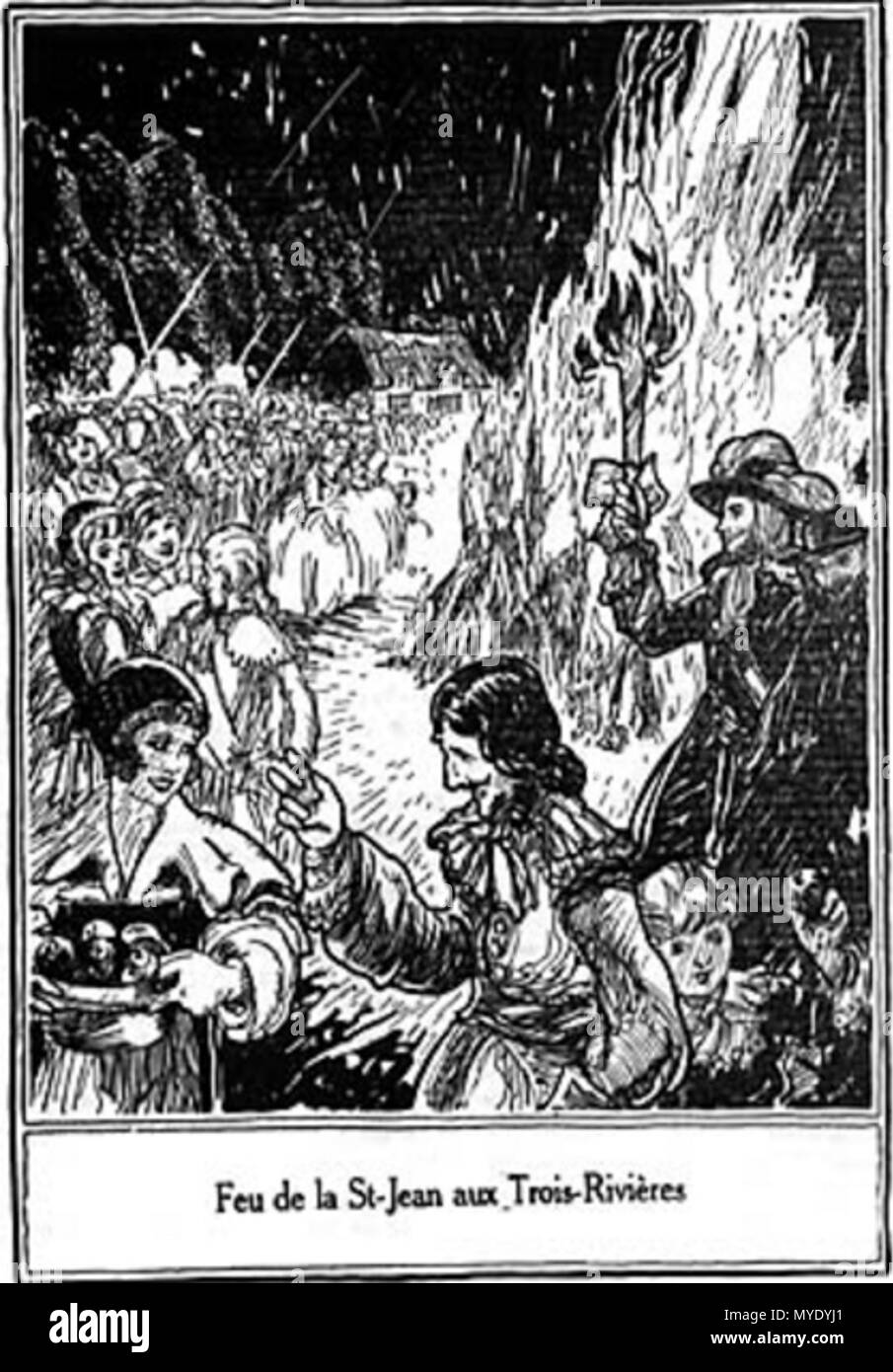 179 Feu de la St-Jean aux Trois-Rivières Banque D'Images