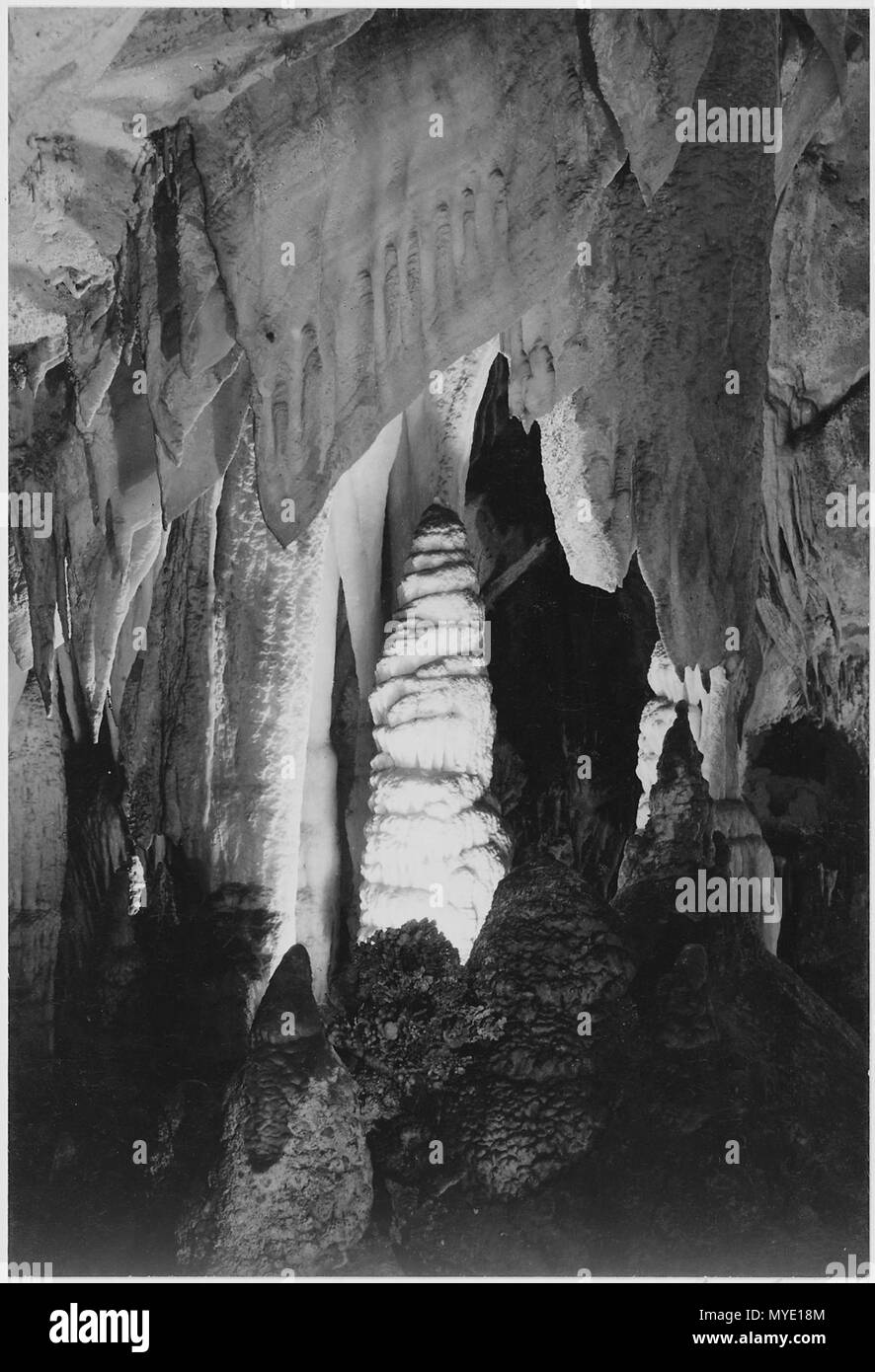 Formations, des stalagmites dans la 'Reine' Chambers, Parc National de Carlsbad Caverns, Nouveau-Mexique. (Orientation verticale), - Banque D'Images