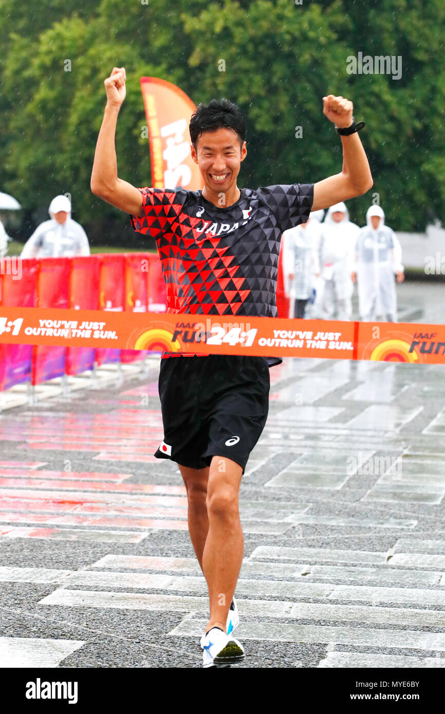 Parc Olympique Komazawa, Tokyo, Japon. 6 juin, 2018. Hirooki Arai, le 6 juin 2018 - Athlétisme : Exécuter l'IAAF 24:1 Outrun le soleil au Parc Olympique Komazawa, Tokyo, Japon. Credit : Naoki Morita/AFLO SPORT/Alamy Live News Banque D'Images