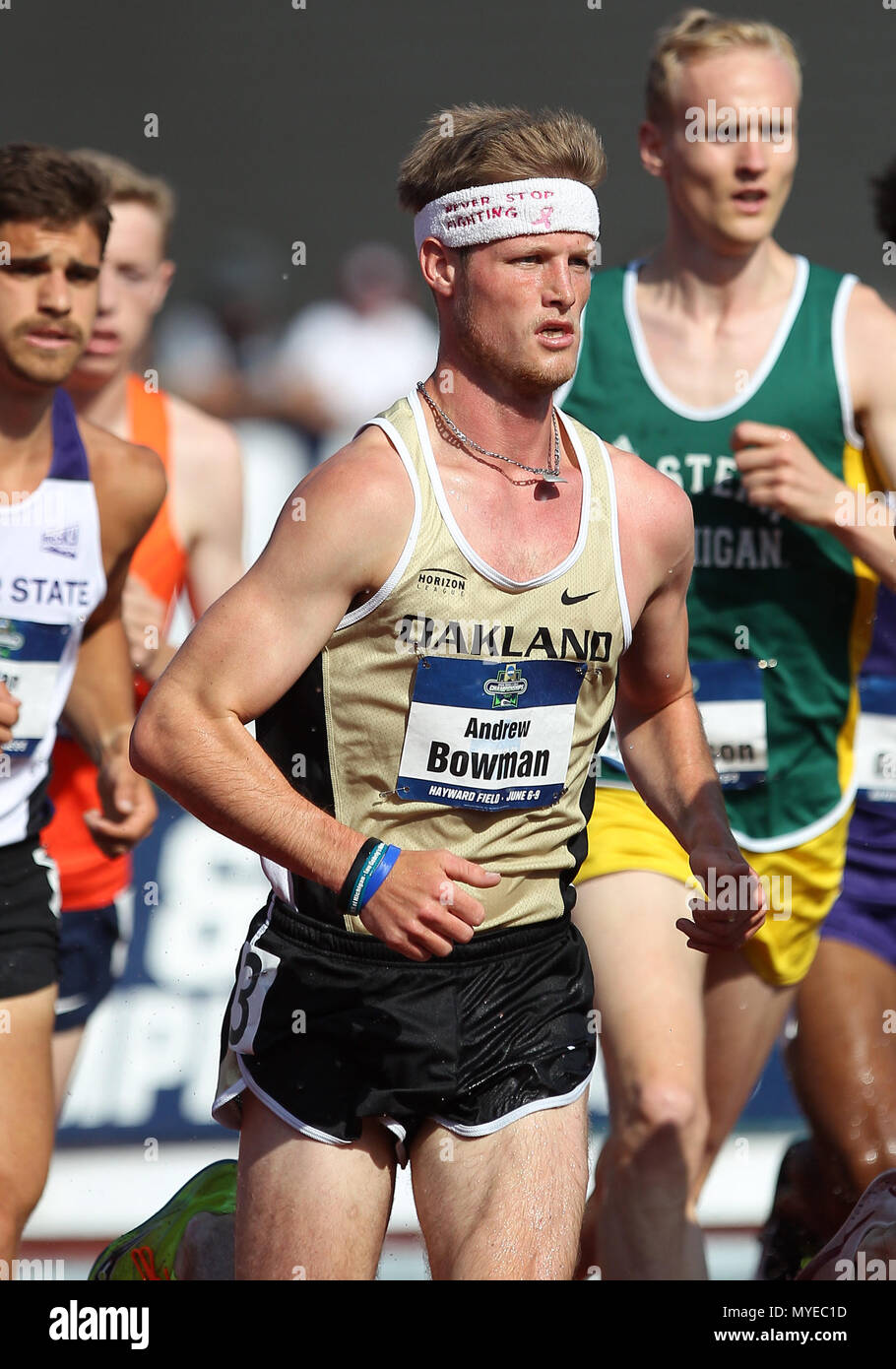 Le 6 juin 2018. Andrew Bowman de Oakland dans l'épreuve du steeple à la NCAA 2018 Track & Field Championships at Historic Hayward Field, Eugene, OR. Larry C. Lawson/CSM Banque D'Images