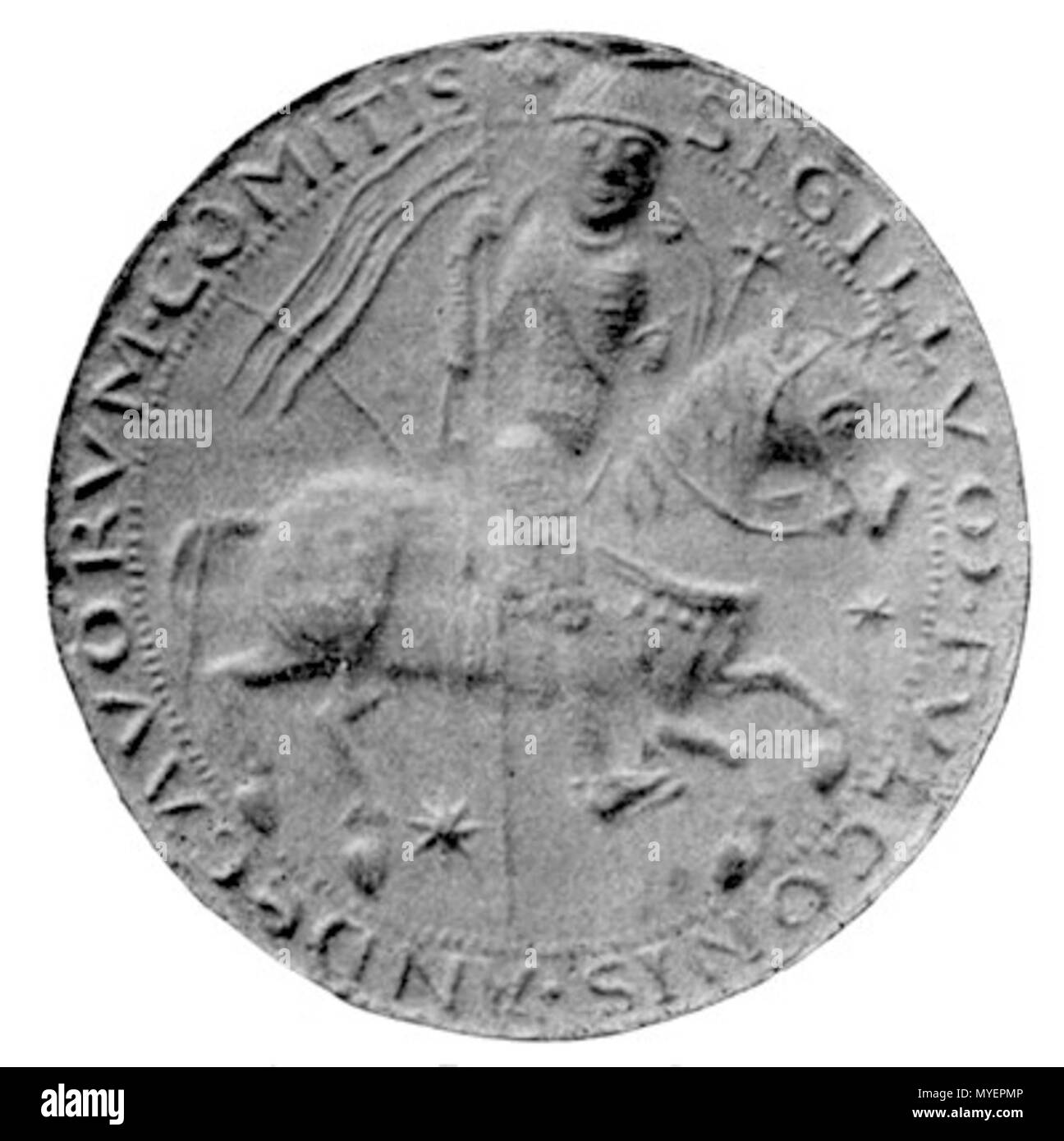 . English : Sceau de Foulques le jeune . 1899. Georges de Manteyer 199 Fulko jeune Banque D'Images