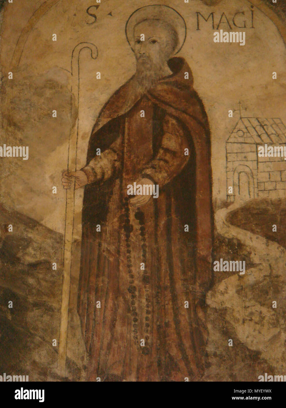 . Anglais : Peinture avec Saint Magí, à Tarragone, Portal del Corral . 18e siècle. Santmagitar 474 inconnu Banque D'Images