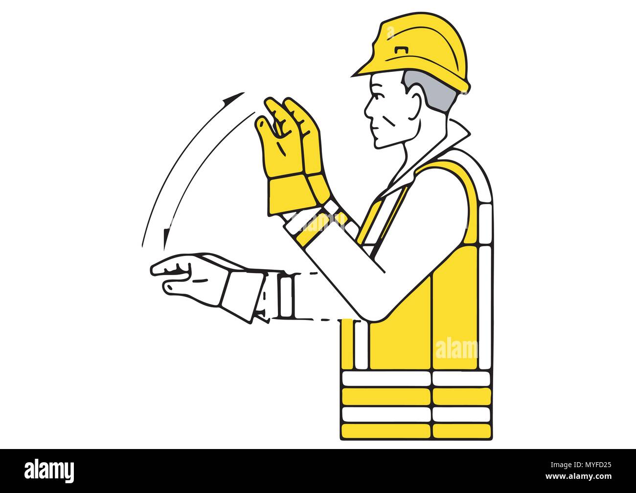 Conception de geste vecteur signaleur instructions Illustration de Vecteur