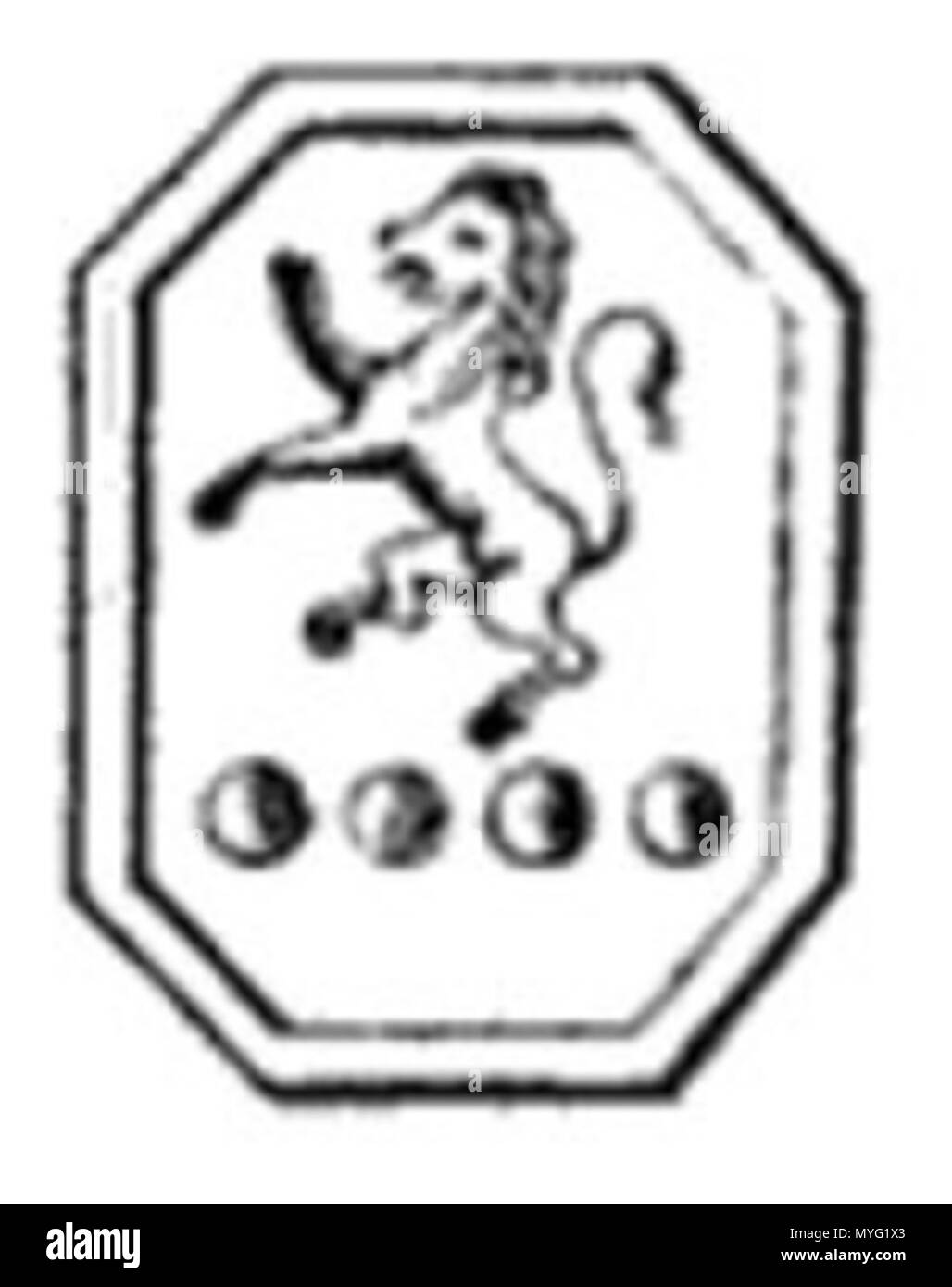 . Anglais : armoiries de la grâce . 1er janvier 1725. inconnu (armoiries ont été copiés à partir du joint sur la volonté de et écrit par Robert Grace, qui est mort en 1766) 217 armoiries de Grace Banque D'Images