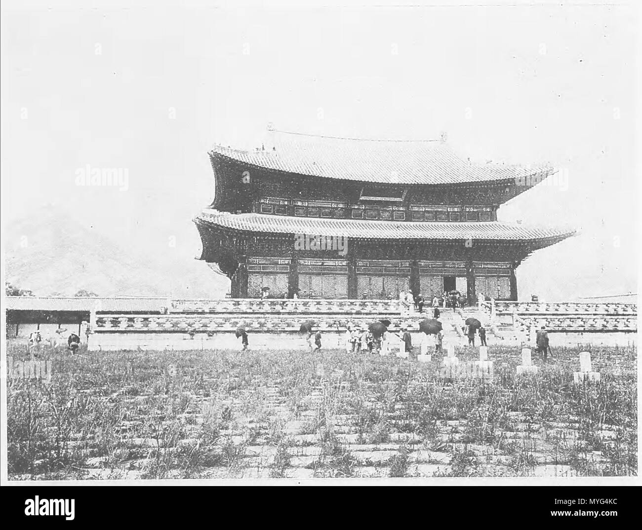. Gyeongbokgung, 1906 . 1906 朝日新聞社 225. ja:19061 Gyeongbokgung Banque D'Images
