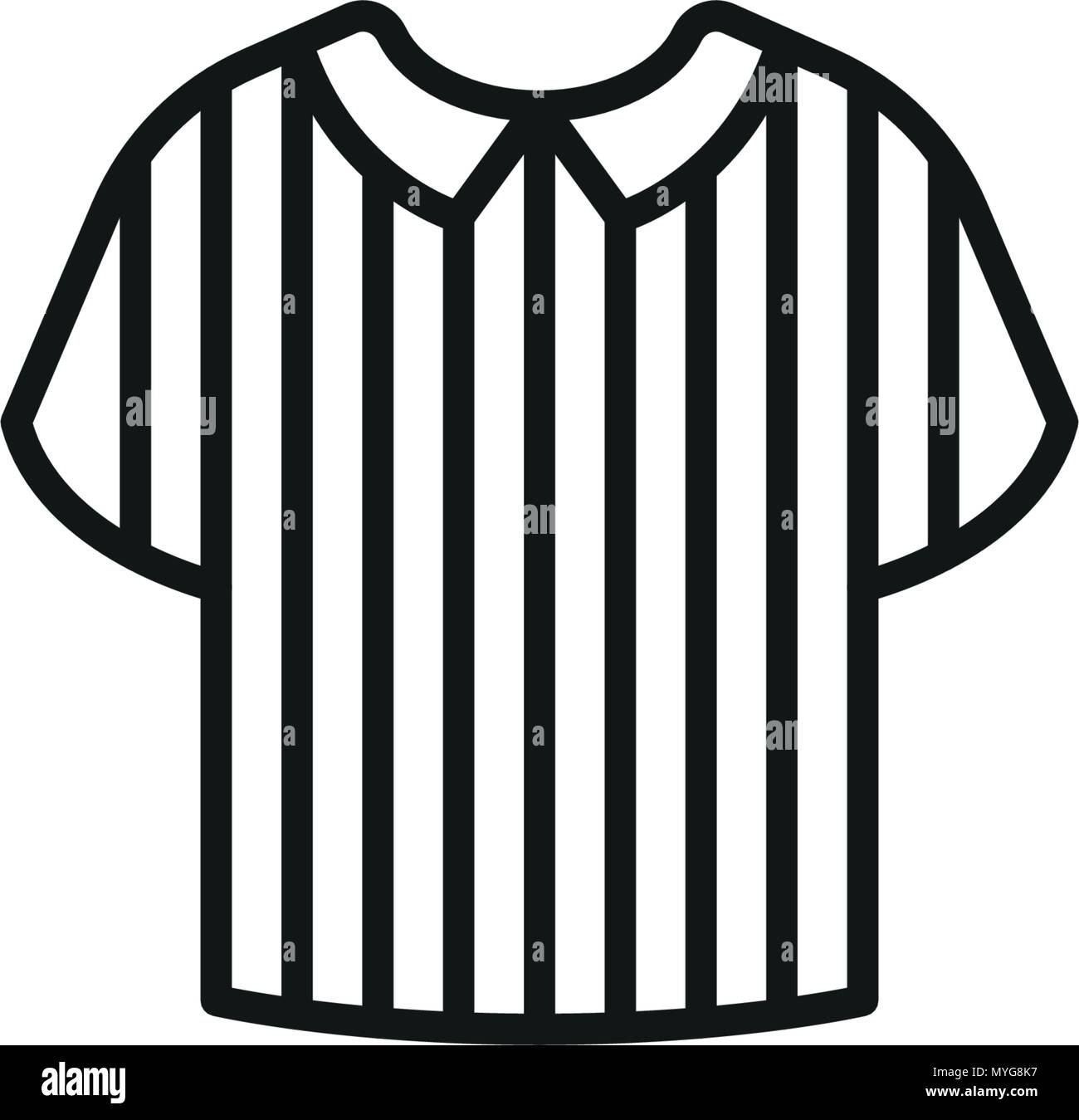 Icône de l'arbitre à rayures shirt Illustration de Vecteur