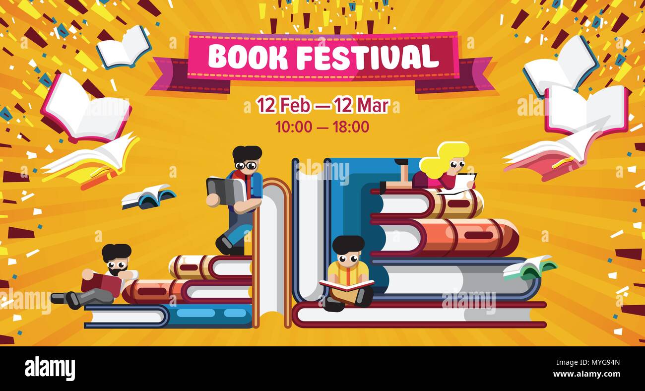 Affiche en couleurs pour la promotion du livre Illustration de Vecteur