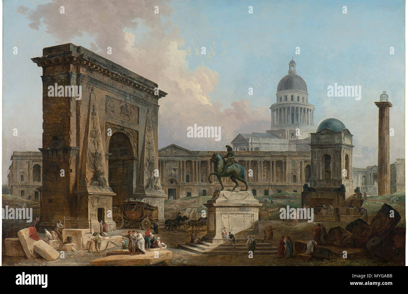 . Anglais : Les Monuments de Paris Français : Les Monuments de Paris . 1789248 Hubert Robert - Les monuments de Paris - 1789 Banque D'Images