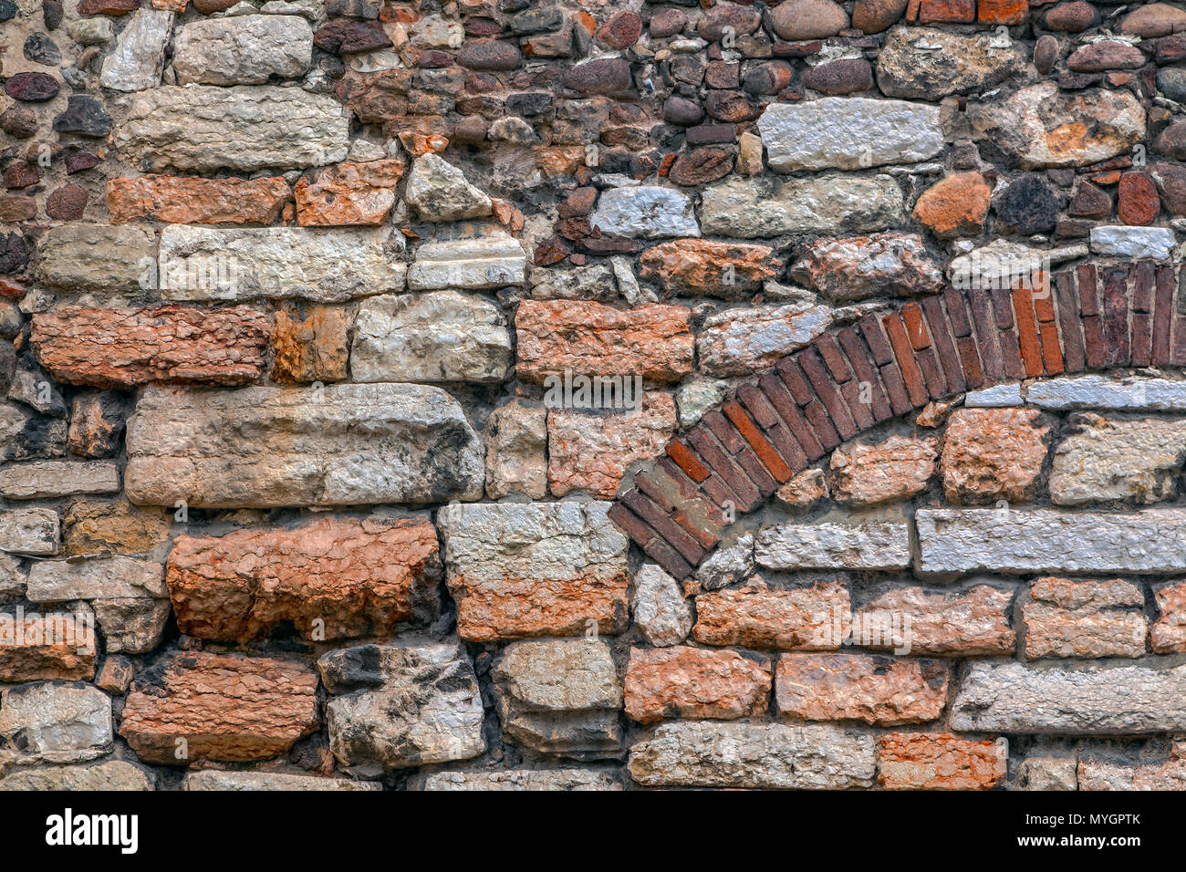Vieux Mur de pierre. Banque D'Images