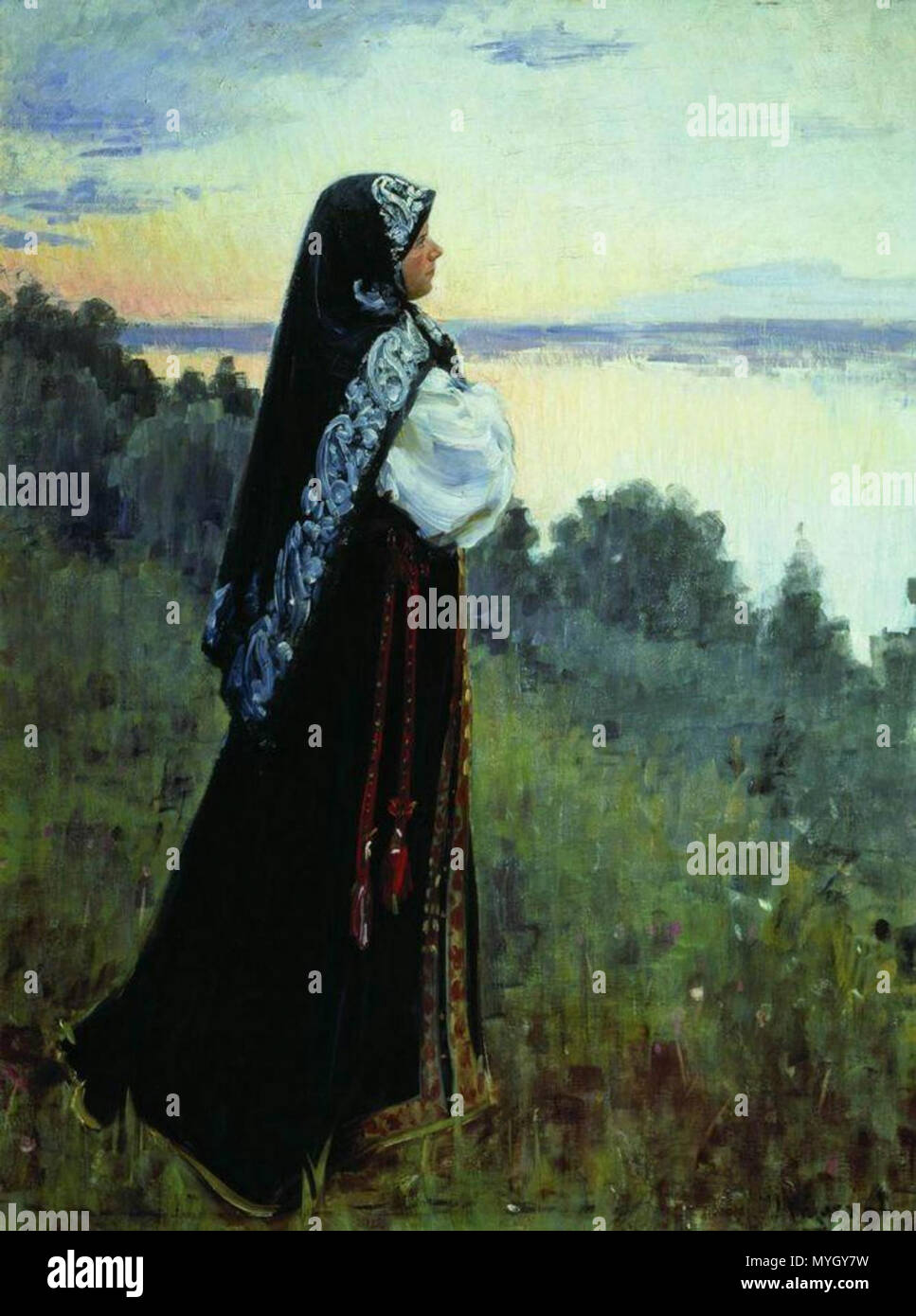 . Dimitar Куликов Мечтательница Русский . Des années 1900. Куликов И. С. 262 Ivan Kulikov Rêveur Banque D'Images