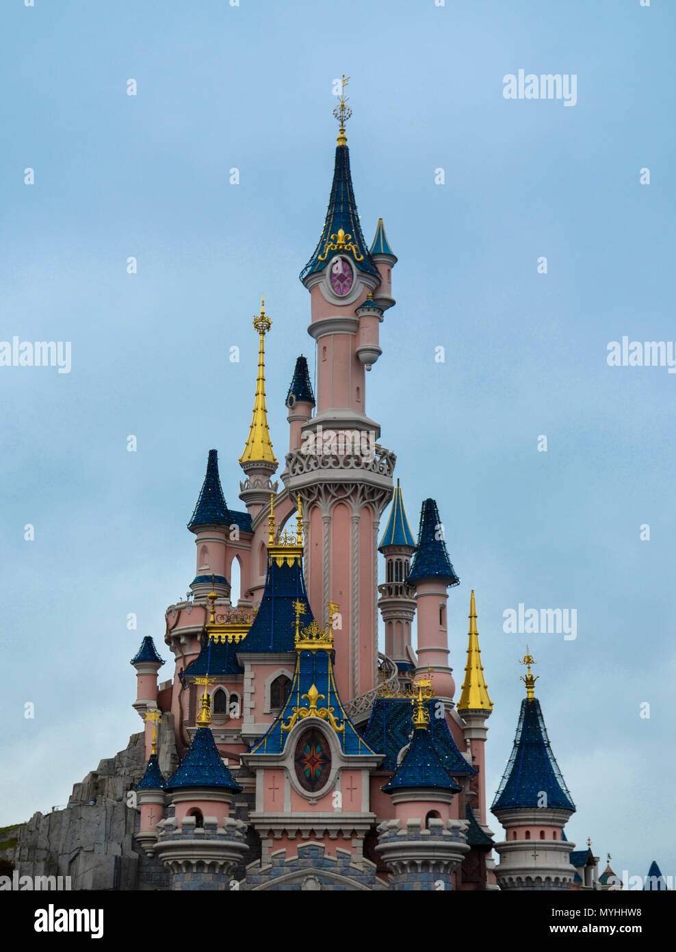 Du Château de La Belle au bois dormant, Disneyland Paris Banque D'Images
