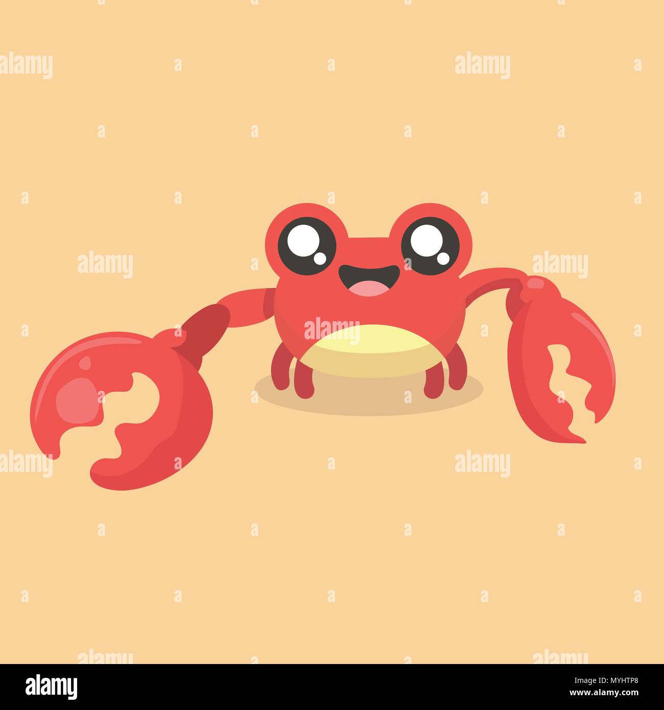 Vector illustration of cute télévision le crabe. Illustration de Vecteur