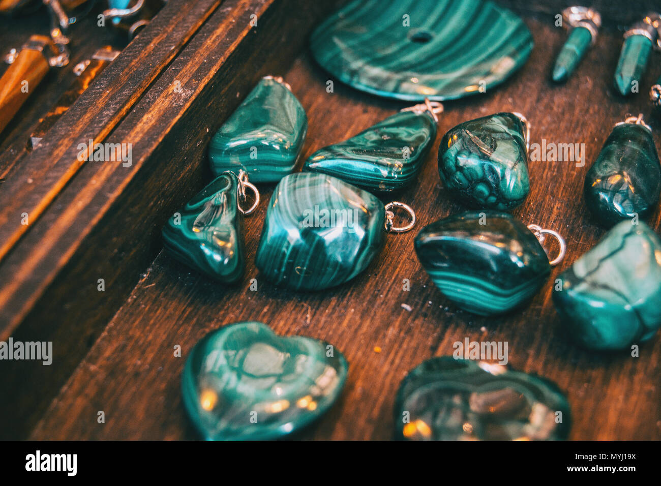 Les minéraux d'agate pendentifs de Banque D'Images