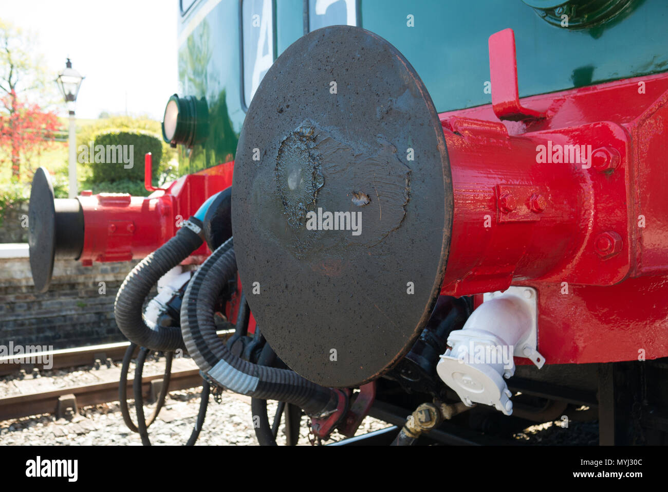 Carrog, Pays de Galles, RU- Mai-14-2018 Catégorie : Wickham 109 Diesel ferroviaire établie à Station sur le chemin de Llangollen de Corwen. L'unité de tampon. Banque D'Images