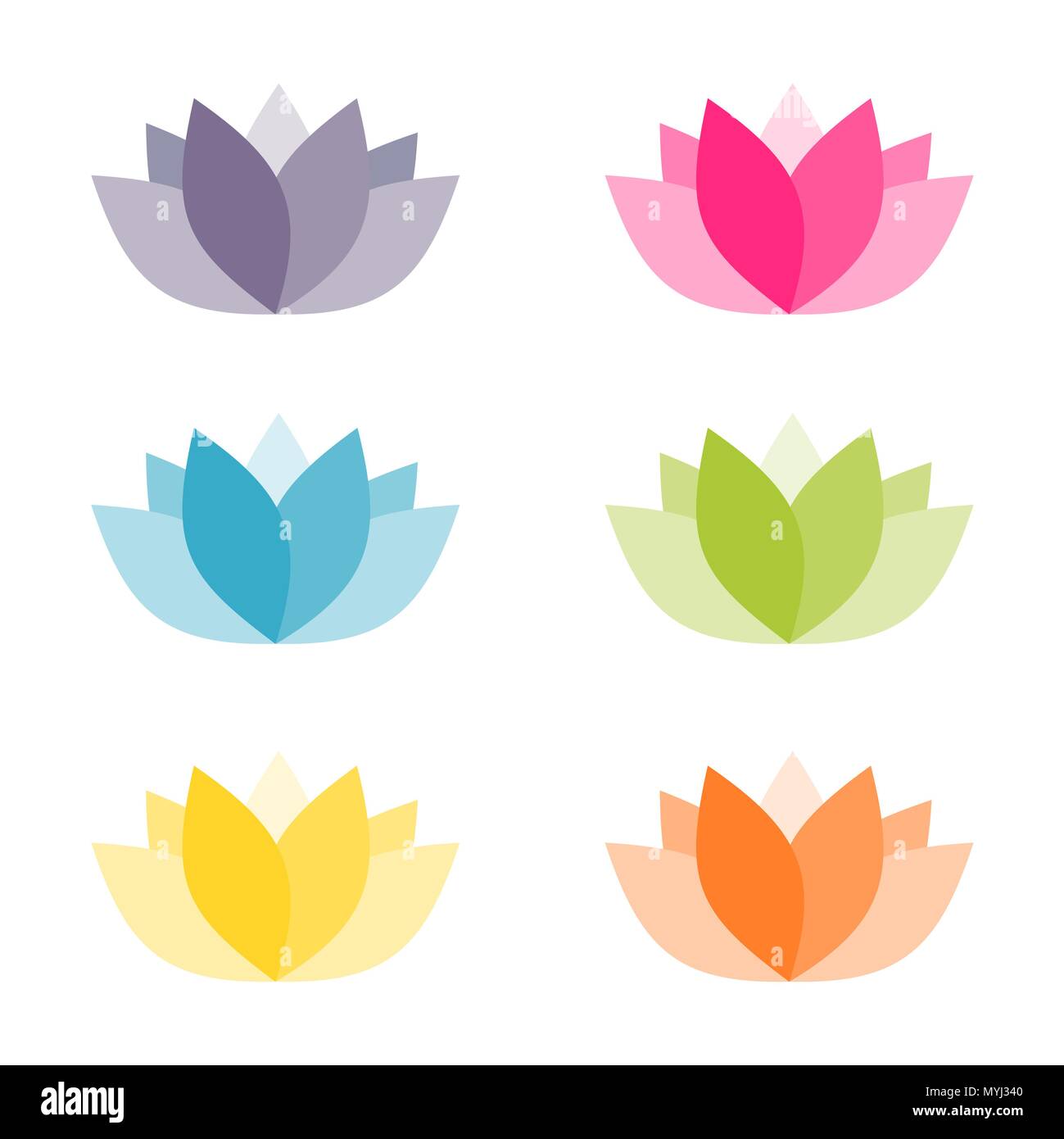 Fleurs de lotus Vector icon set Illustration de Vecteur