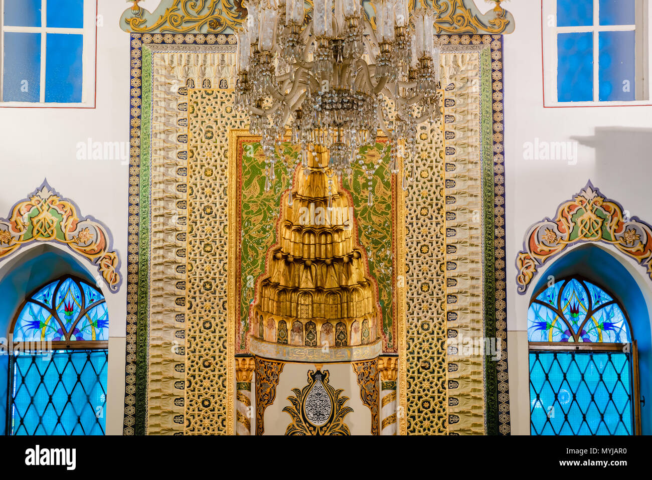 Vue de l'intérieur de la mosquée d'Orhan Ghazi,l'un des empereur Ottoman à Istanbul,Turquie.20 Mai 2018 Banque D'Images