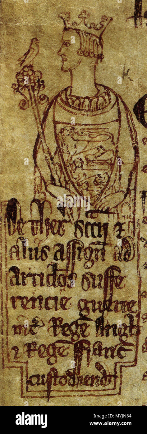 . Cette image PNG est une version miniature du fichier : Le roi Édouard Ier de protocoles roll.jpg. En général, la version miniature doit être utilisé pour afficher le fichier des communes, afin de réduire la taille de fichier d'images miniatures. Les éventuelles modifications à l'image doit être basée sur cette version PNG afin de prévenir la perte d'une génération, et les deux versions devraient être mises à jour. Voir ici pour plus d'informations. Deutsch | English | suomi | français | македонски | മലയാളം | português | русский |  +/- Edward I, 1239-1307. Manuscrit enluminé, 1297-8. Rouleau de mémorandums, E368/69m 54d, panneau 4 x 3 cm (1 5/8 x 1 1/8' Banque D'Images